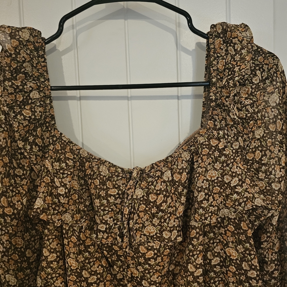Bohme Lotte Mini Brown & Tan Long Sleeve Dress Sz L - Picture 3 of 16